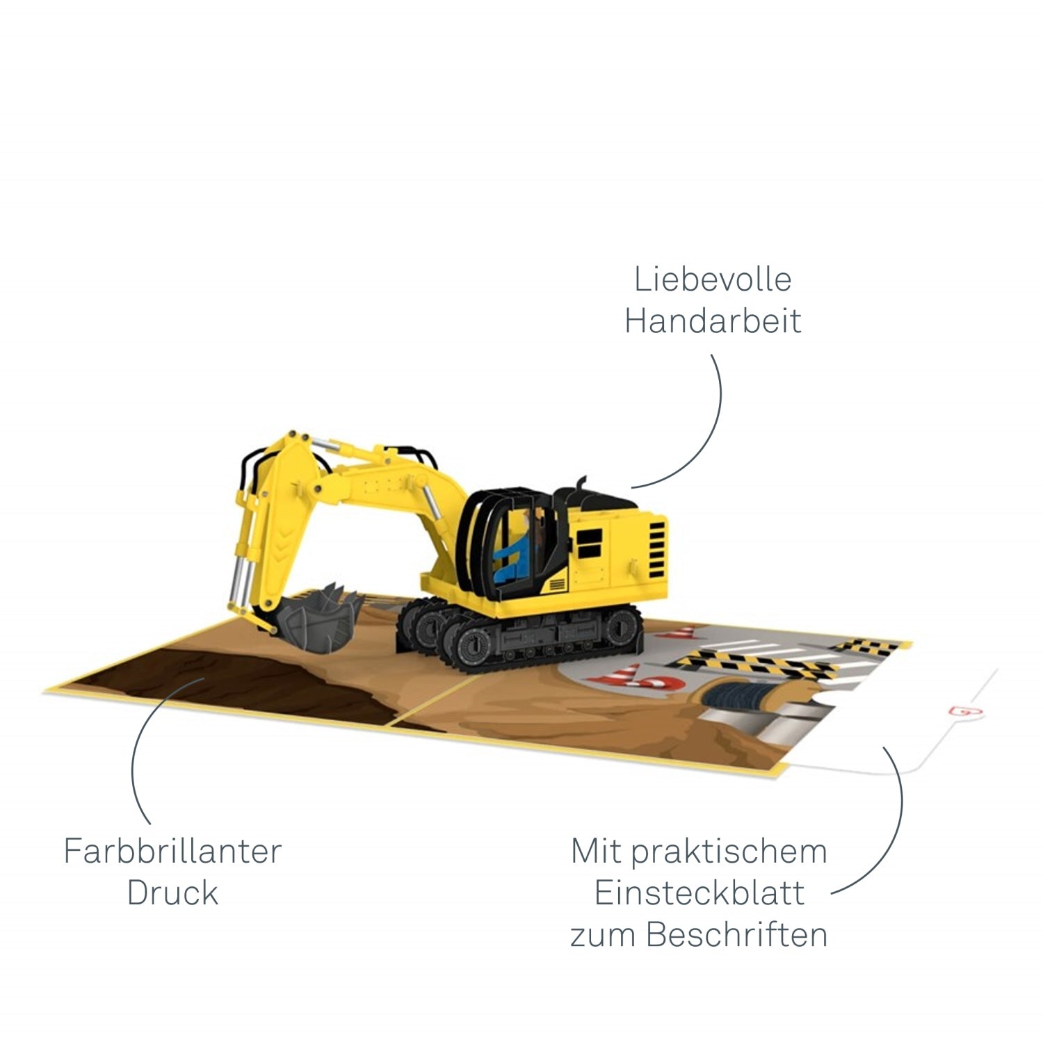 Bagger Pop-Up Karte