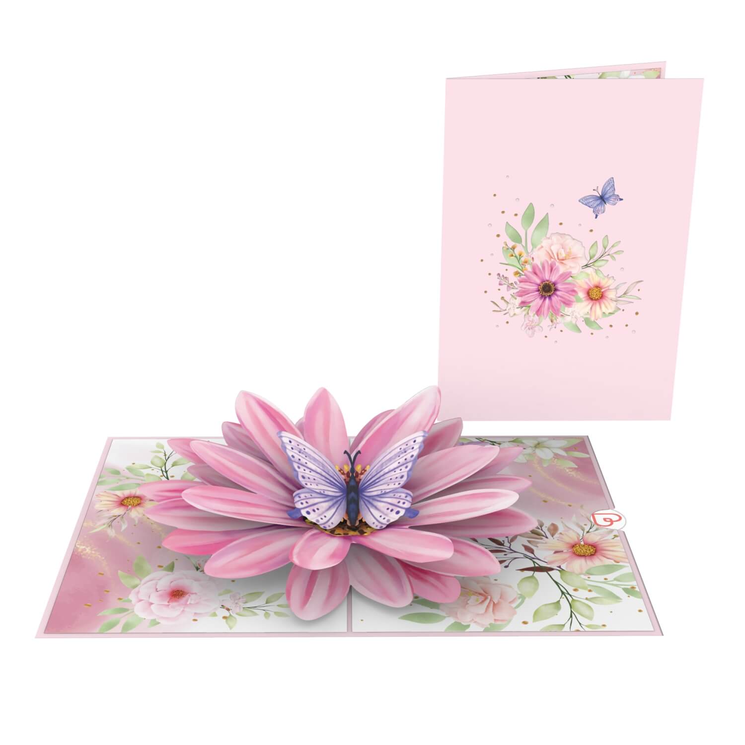 Blume mit Schmetterling Pop-Up Karte