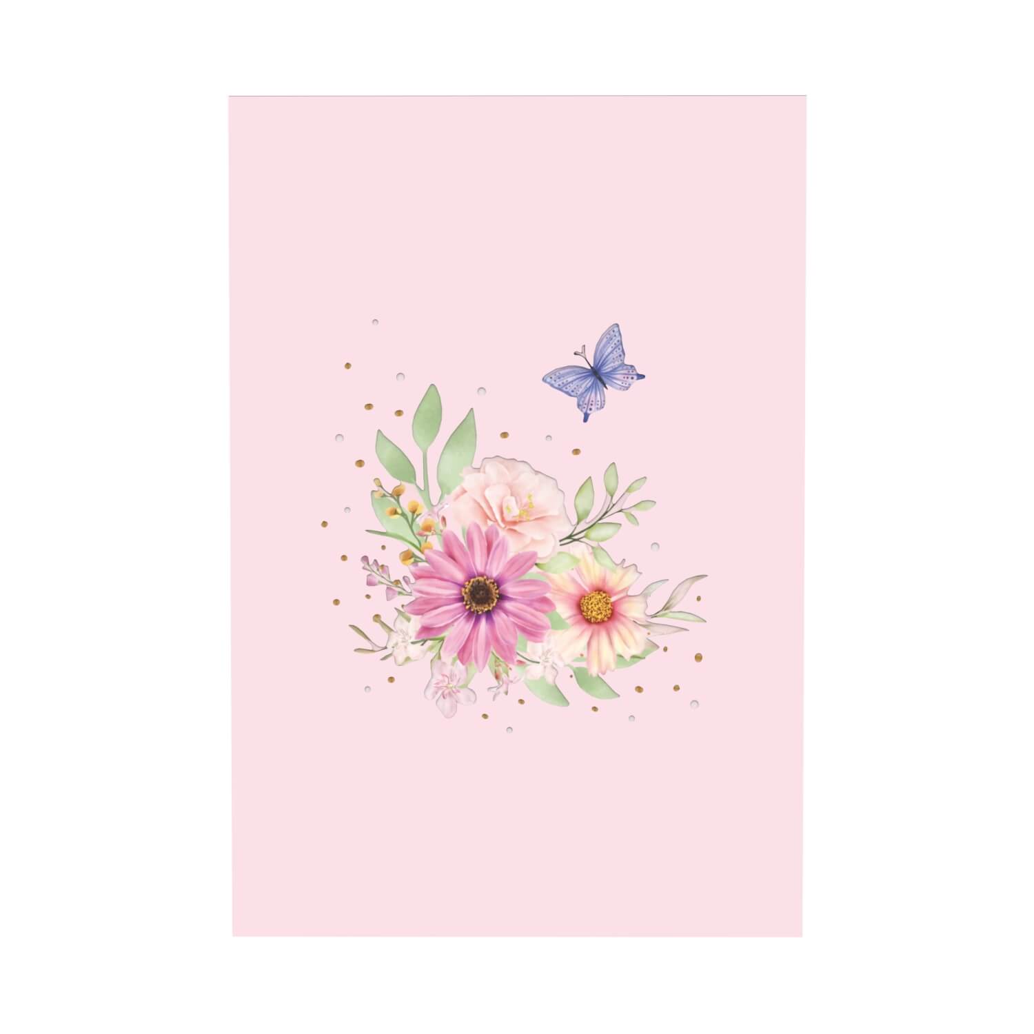 Blume mit Schmetterling Pop-Up Karte