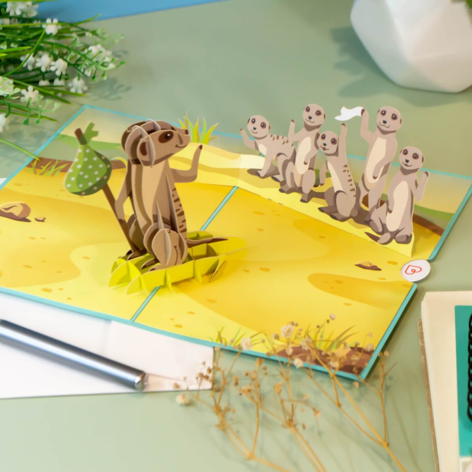 Mach's Gut Erdmännchen Pop-Up Karte