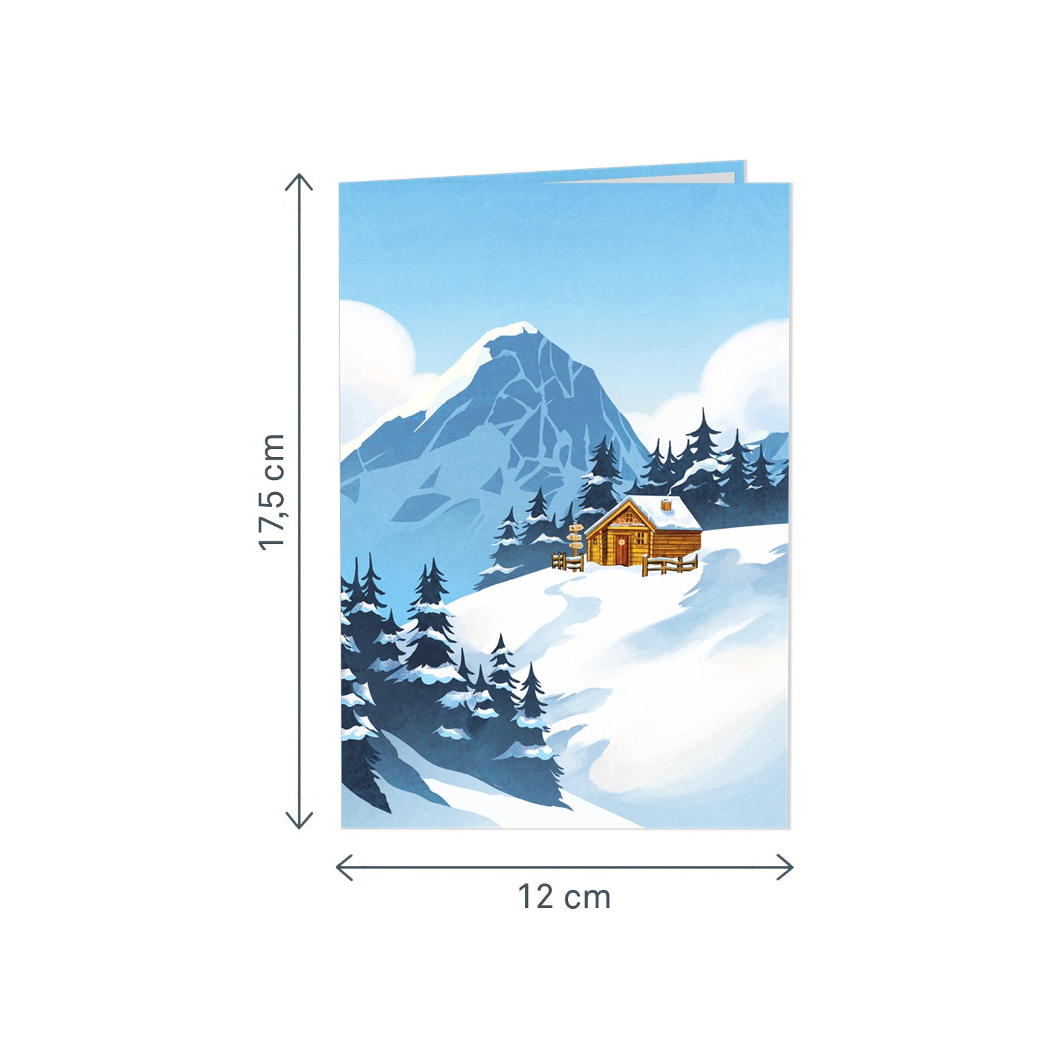 Winterhütte Pop-Up Karte