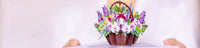 papercrush Pop Up Karte Blumenkorb, 3D Karte mit Blumen, Popup Blumenkarte