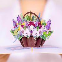 papercrush Pop Up Karte Blumenkorb, 3D Blumenkarte