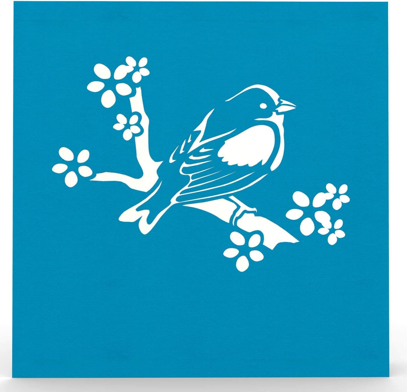 Blauer Vogel Pop-Up Karte