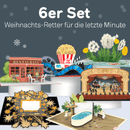 6er Set Pop-Up Karten "Last Minute-Weihnachtsgeschenke"