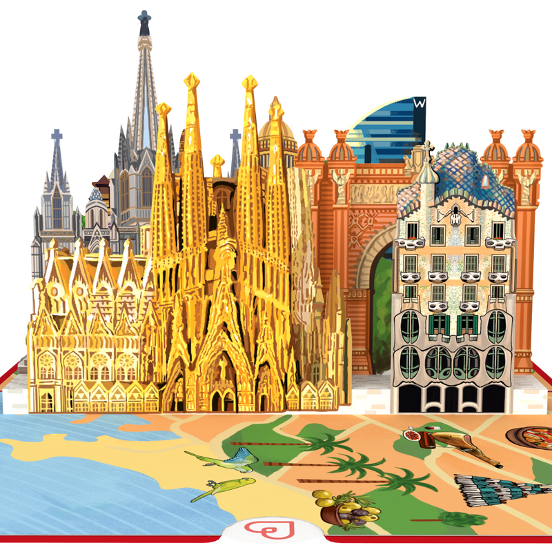 Barcelona Pop-Up Karte