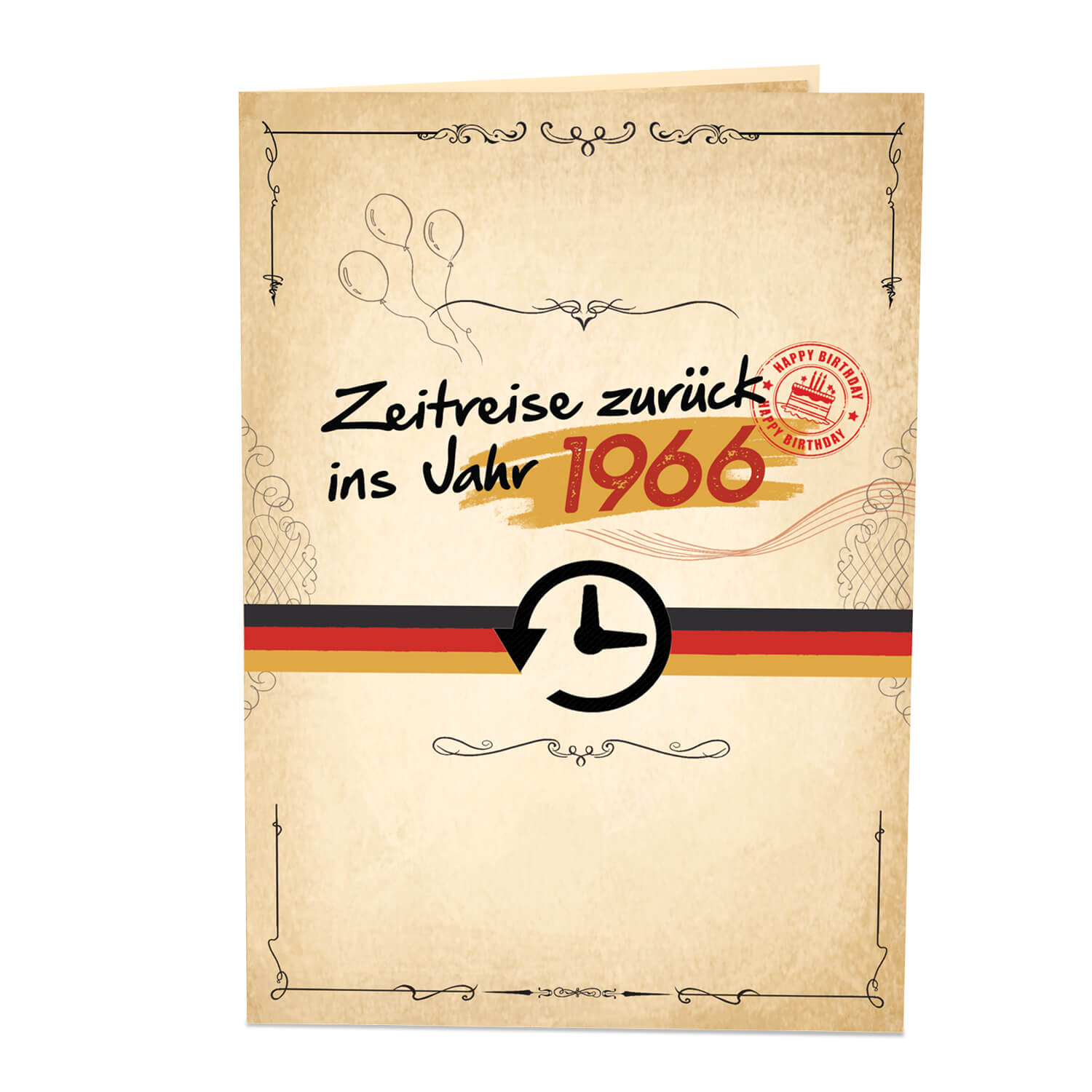 Zurück ins Jahr 1966 Pop-Up Karte