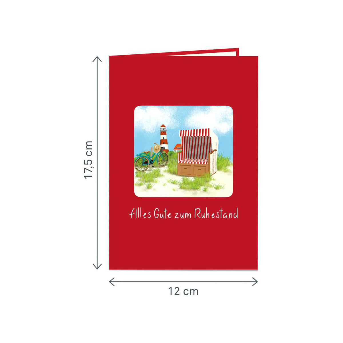 Pop-Up Karte 'Strand' Für Ruhestand & Geburtstag – 3D-Effekt, Inkl. Umschlag, 20x15 Cm