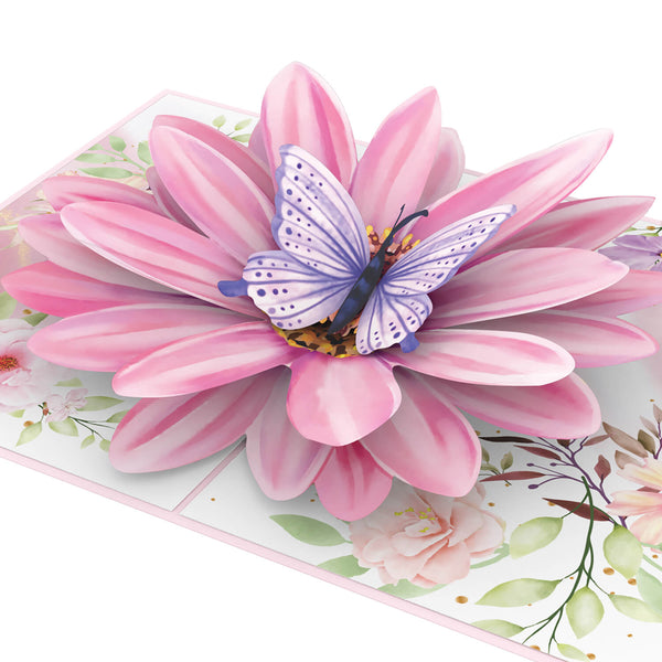 Blume mit Schmetterling Pop-Up Karte