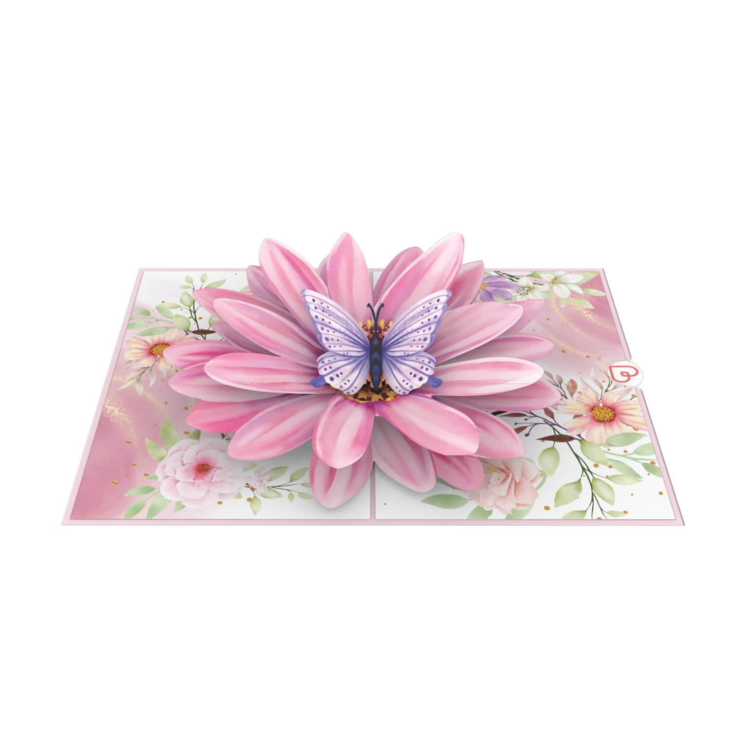 Blume mit Schmetterling Pop-Up Karte