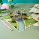 Brautpaar auf Fahrrad Pop-Up Karte