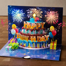 Buntes Geburtstagsfeuerwerk mit Musik & Licht Pop-Up Karte
