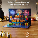 Buntes Geburtstagsfeuerwerk mit Musik & Licht Pop-Up Karte