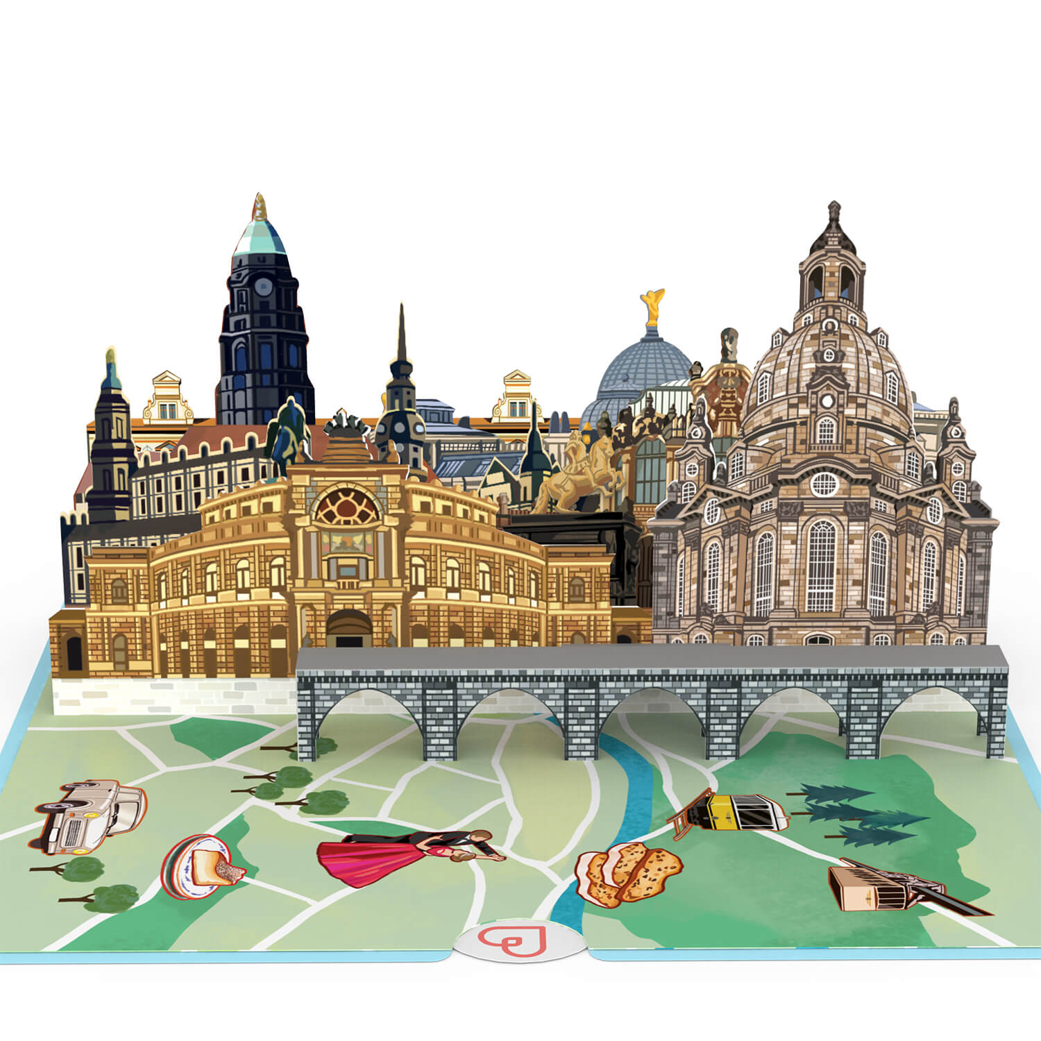 Dresden Pop-Up Karte