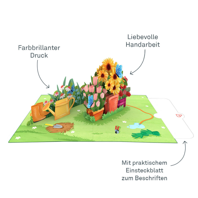 Gartenarbeit Pop-Up Karte