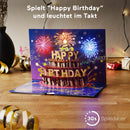 Geburtstagsfeuerwerk mit Musik & Licht Pop-Up Karte