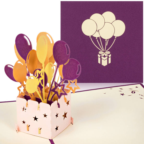 Geschenkbox (Violett) Pop-Up Karte