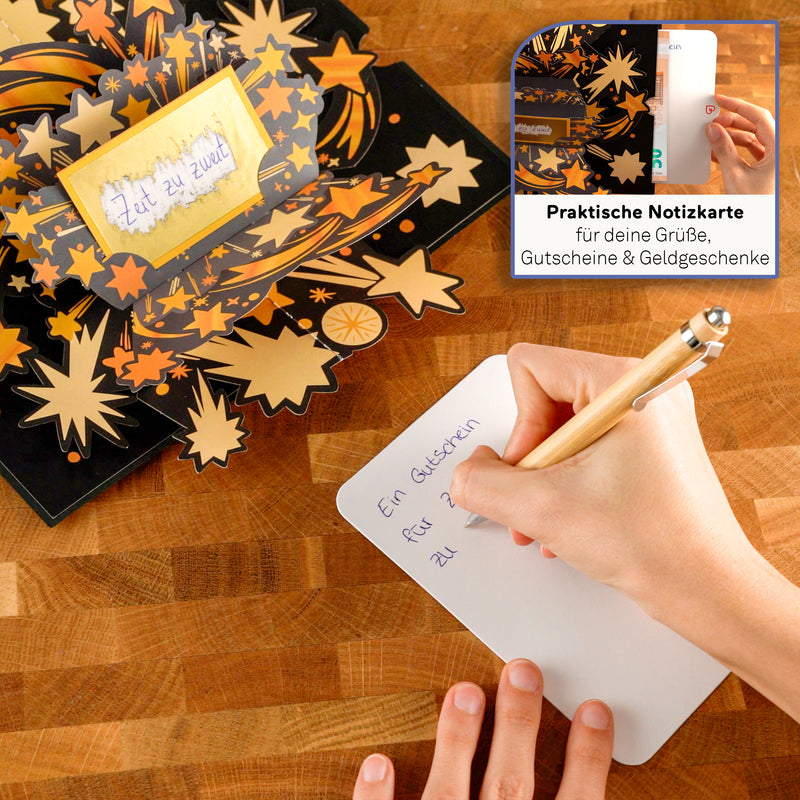 Goldenes Ticket Pop-Up Karte