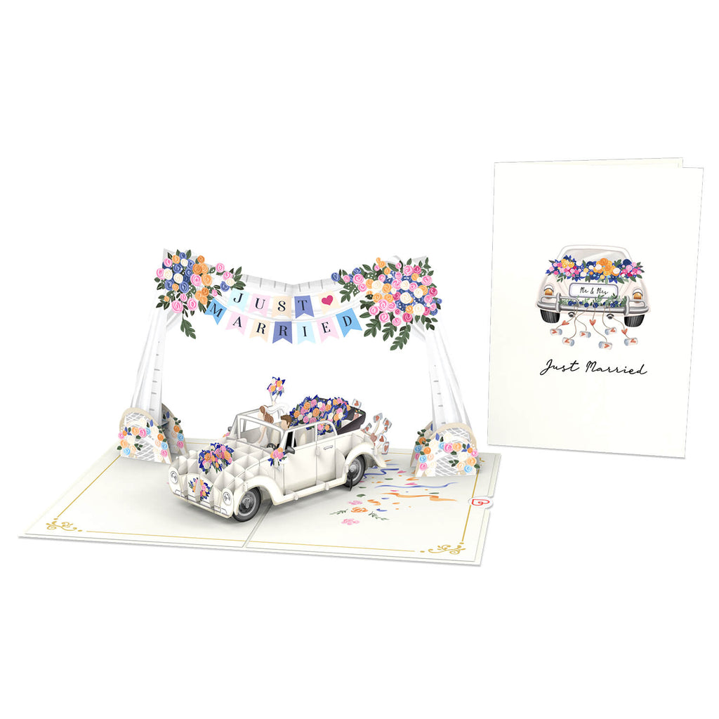 Vicloon 3D Pop-Up Hochzeitskarte Mit Auto - Romantisches Geschenk Für Brautpaare