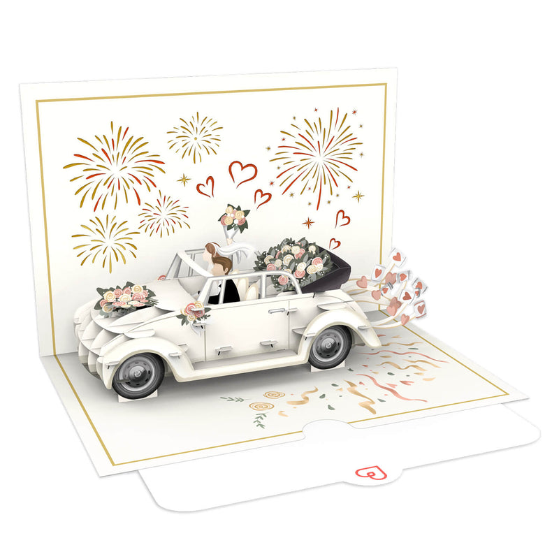 Hochzeitsauto mit Musik & Licht Pop-Up Karte