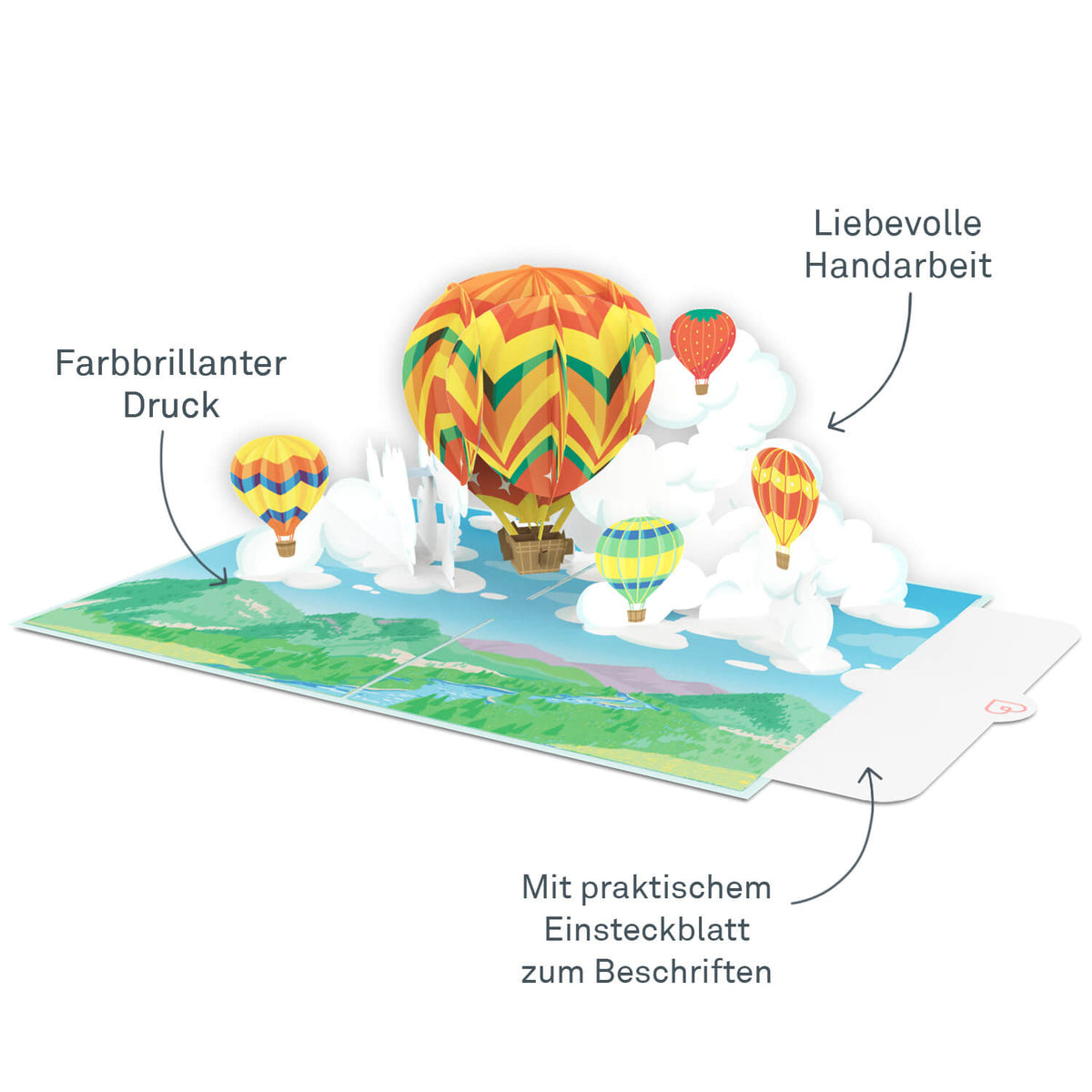 Good Directions Vogelfutterstation „Up, Up & Away“ – Heißluftballon-Design, Bunt, Mit Plexiglas-Futterrohr | Wetterfest & Einfach Zu Befüllen