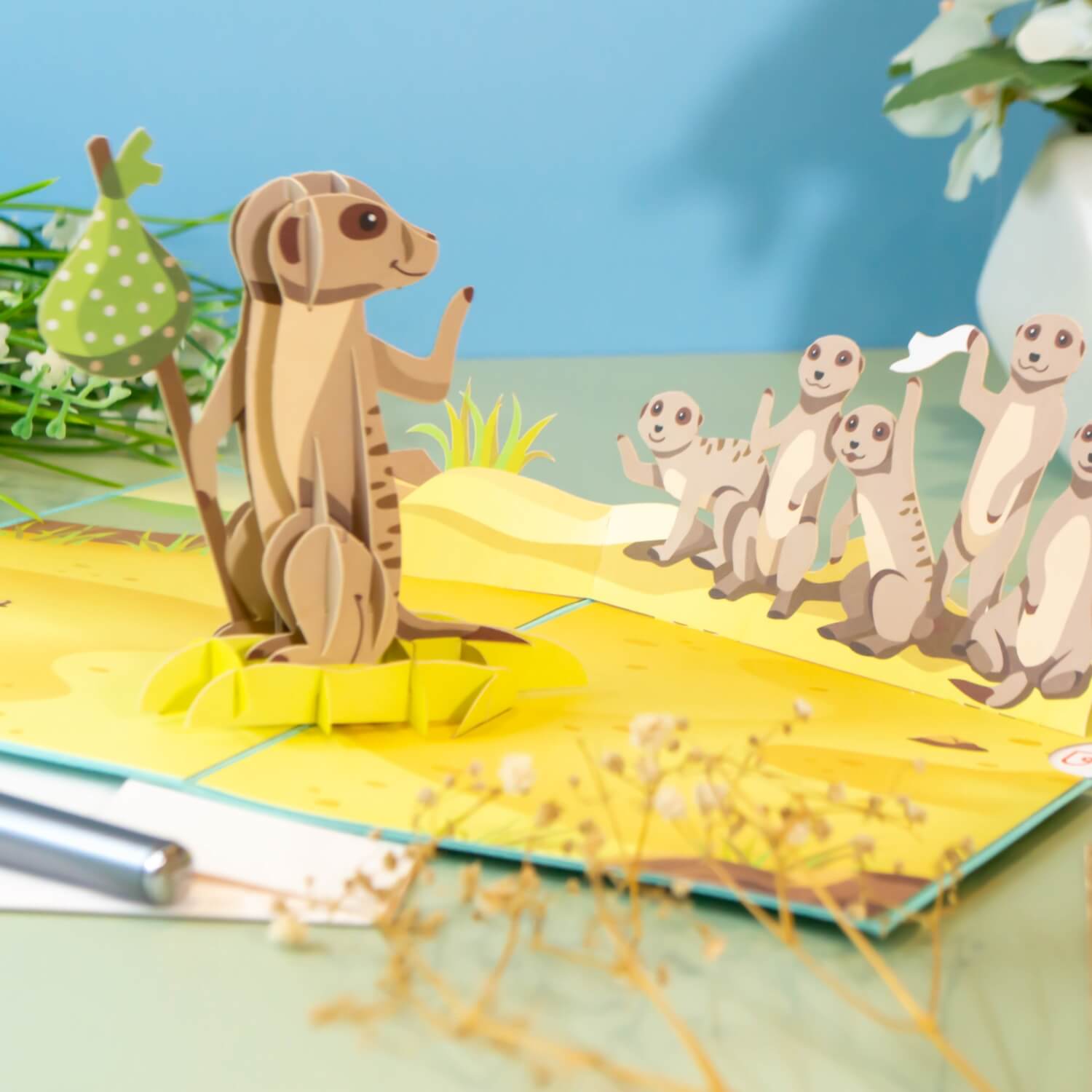 Mach's Gut Erdmännchen Pop-Up Karte