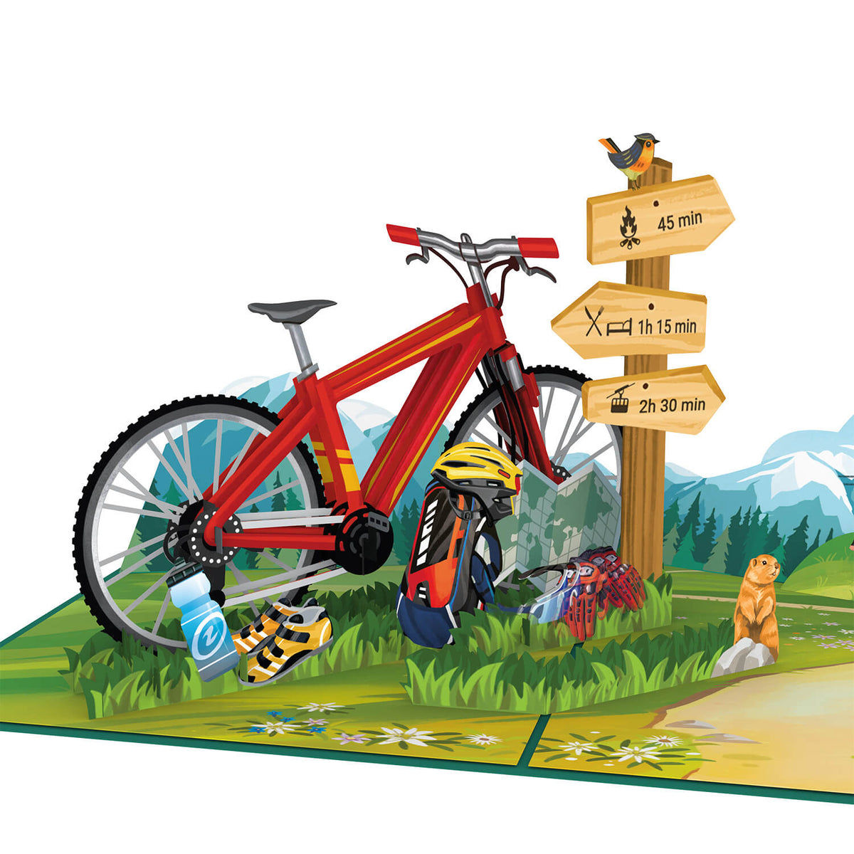geburtstagswünsche mountainbiker Mountainbike Pop-Up Karte