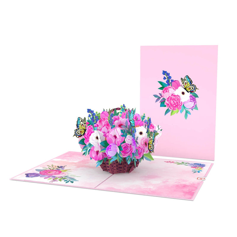 Blumenkorb mit Hortensien Pop-Up Karte