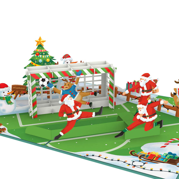 Weihnachtsfußball Pop-Up Karte