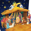 Weihnachtskrippe mit Musik & Licht Pop-Up Karte