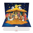 Weihnachtskrippe mit Musik & Licht Pop-Up Karte