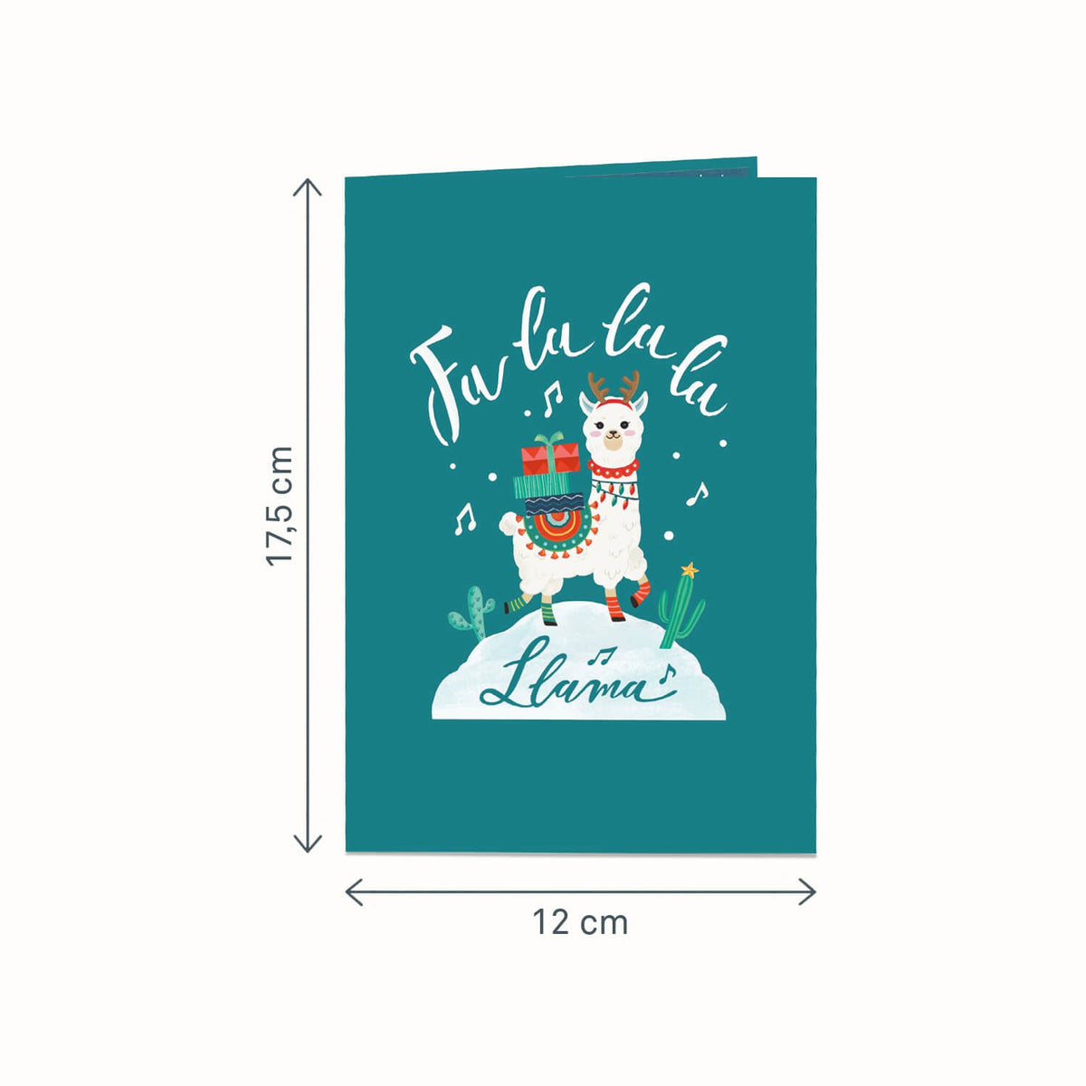 Holijolly 3D Pop-Up Weihnachtskarte – Lama-Design Mit Glitzer, 15x20 Cm, Inkl. Umschlag, Für Besondere Grüße