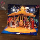 Weihnachtskrippe mit Musik & Licht Pop-Up Karte