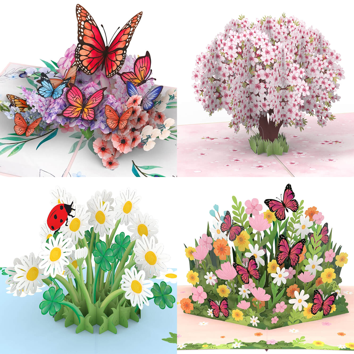 künstliche blumenwiese Künstliche Blumen Für Draußen 3D Pop-Up Karte „Schmetterlinge Auf  Blumenwiese“ – Geburtstagskarte Von Papier Paradies (handgefertigt)