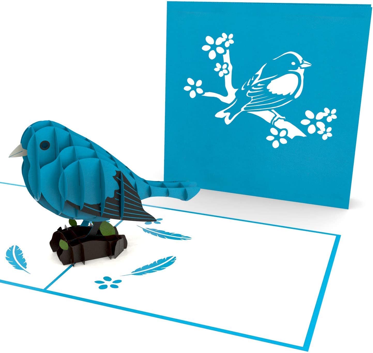 Blauer Vogel Pop-Up Karte