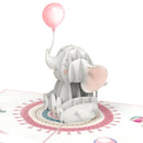 Baby-Elefant (Rosa) Pop-Up Karte
