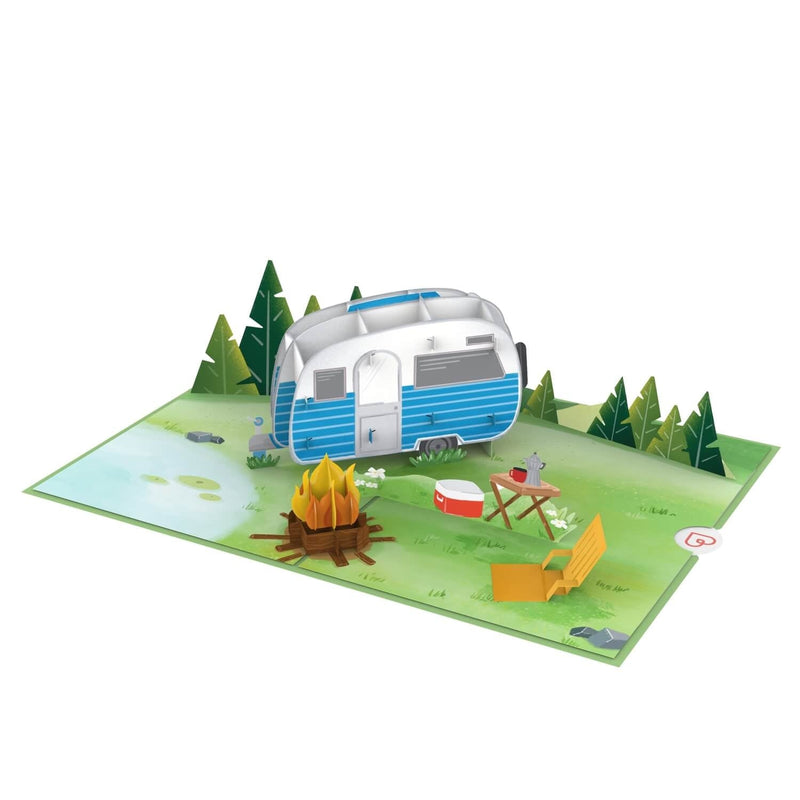 pop up karte zelt basteln Camping Pop-Up Karte