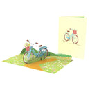 Fahrrad mit Blumen Pop-Up Karte