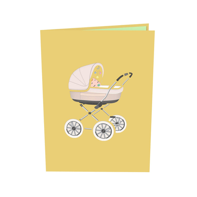 Kinderwagen mit Baby Pop-Up Karte