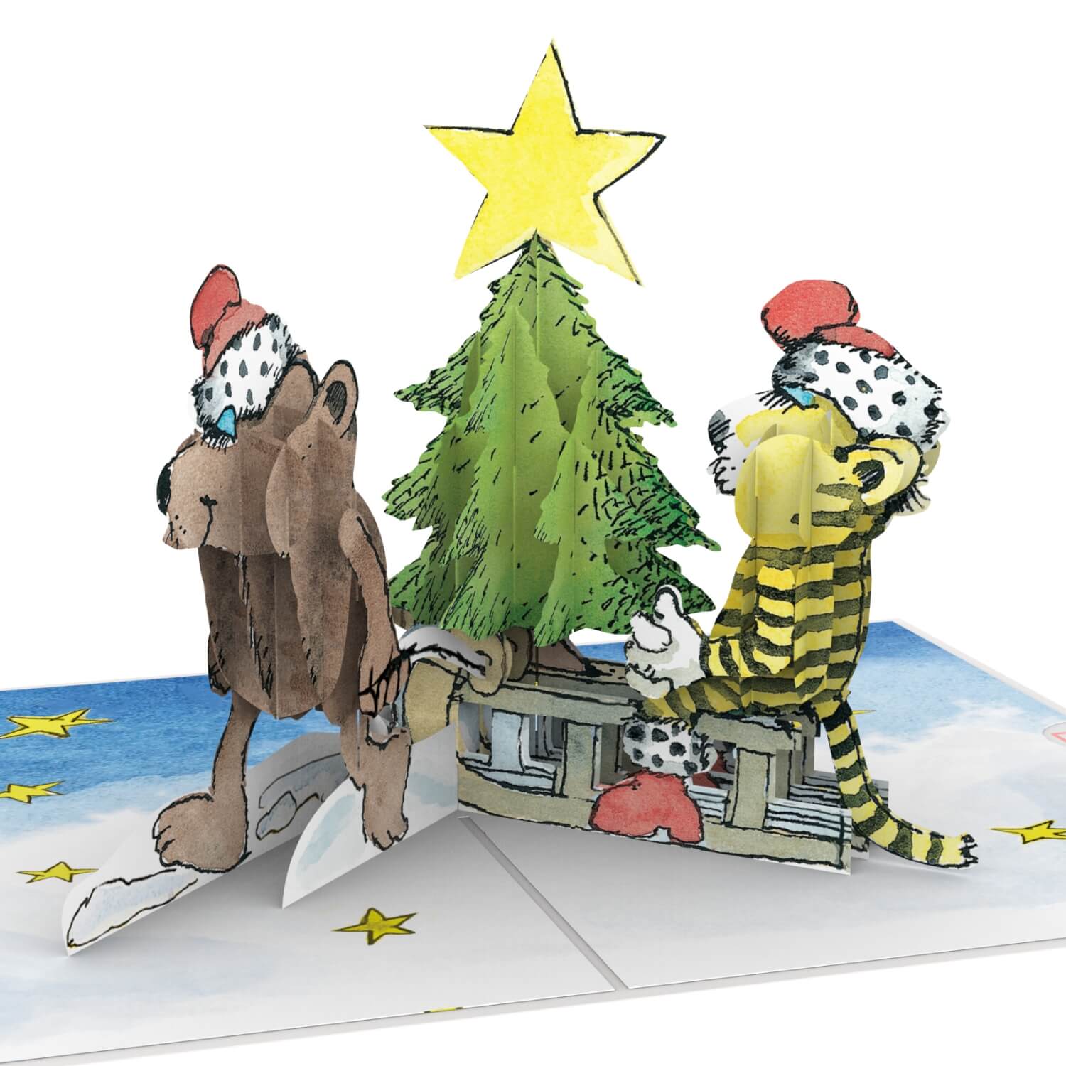 Janosch® Weihnachtsbaum Pop-Up Karte