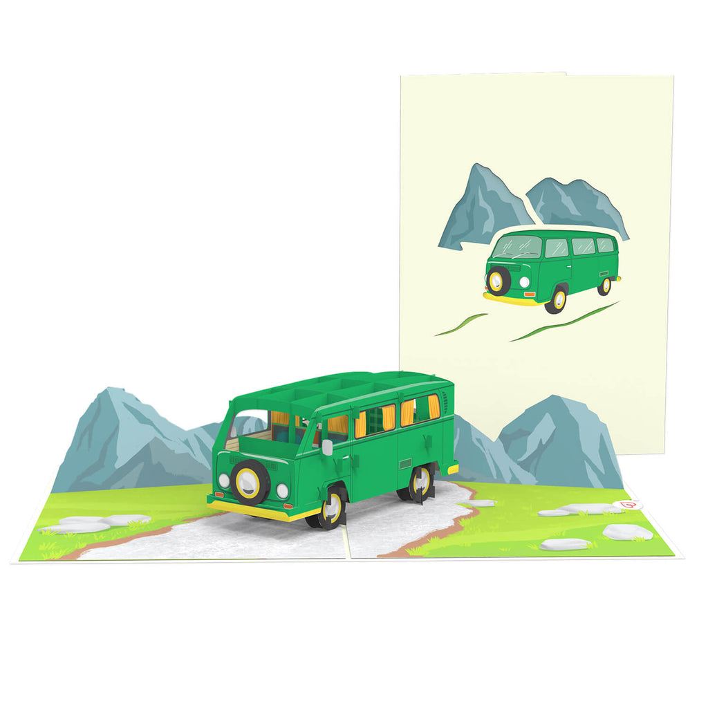 papercrush® Pop-Up Karte Minibus - Besondere 3D Geburtstagskarte