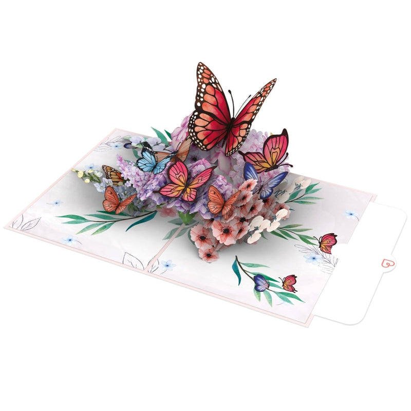 Schmetterlinge auf Blumen Pop-Up Karte