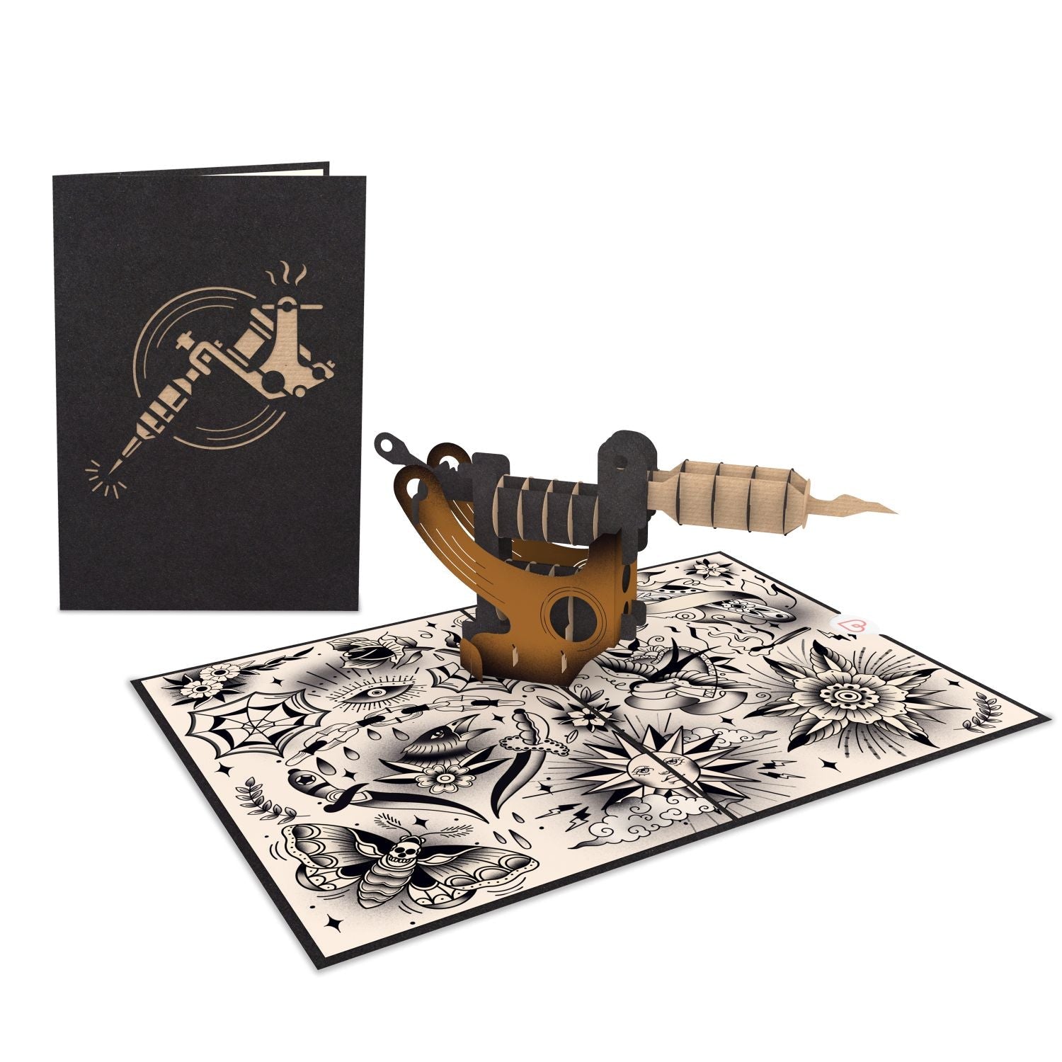 Tattoomaschine Pop-Up Karte