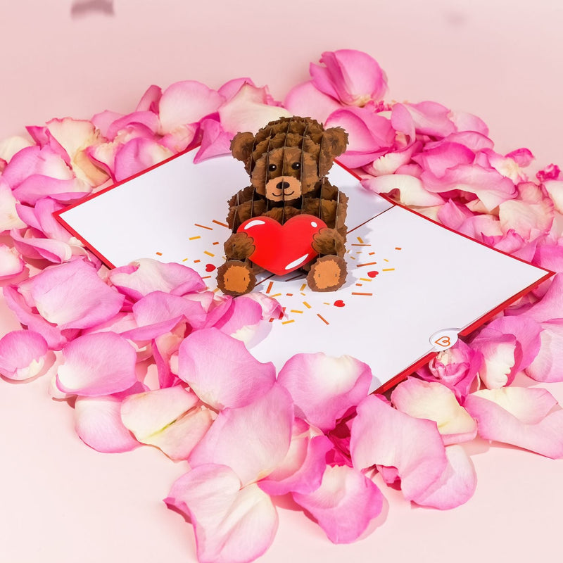 Teddybär mit Herz Pop-Up Karte