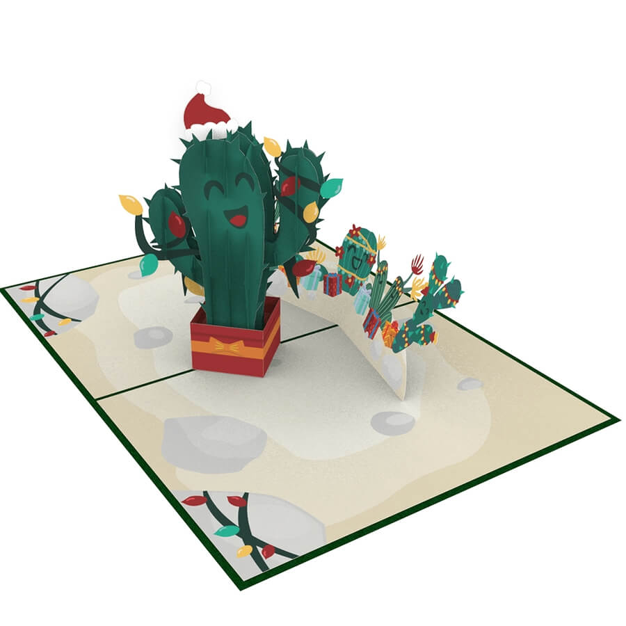 Weihnachtskaktus Pop-Up Karte
