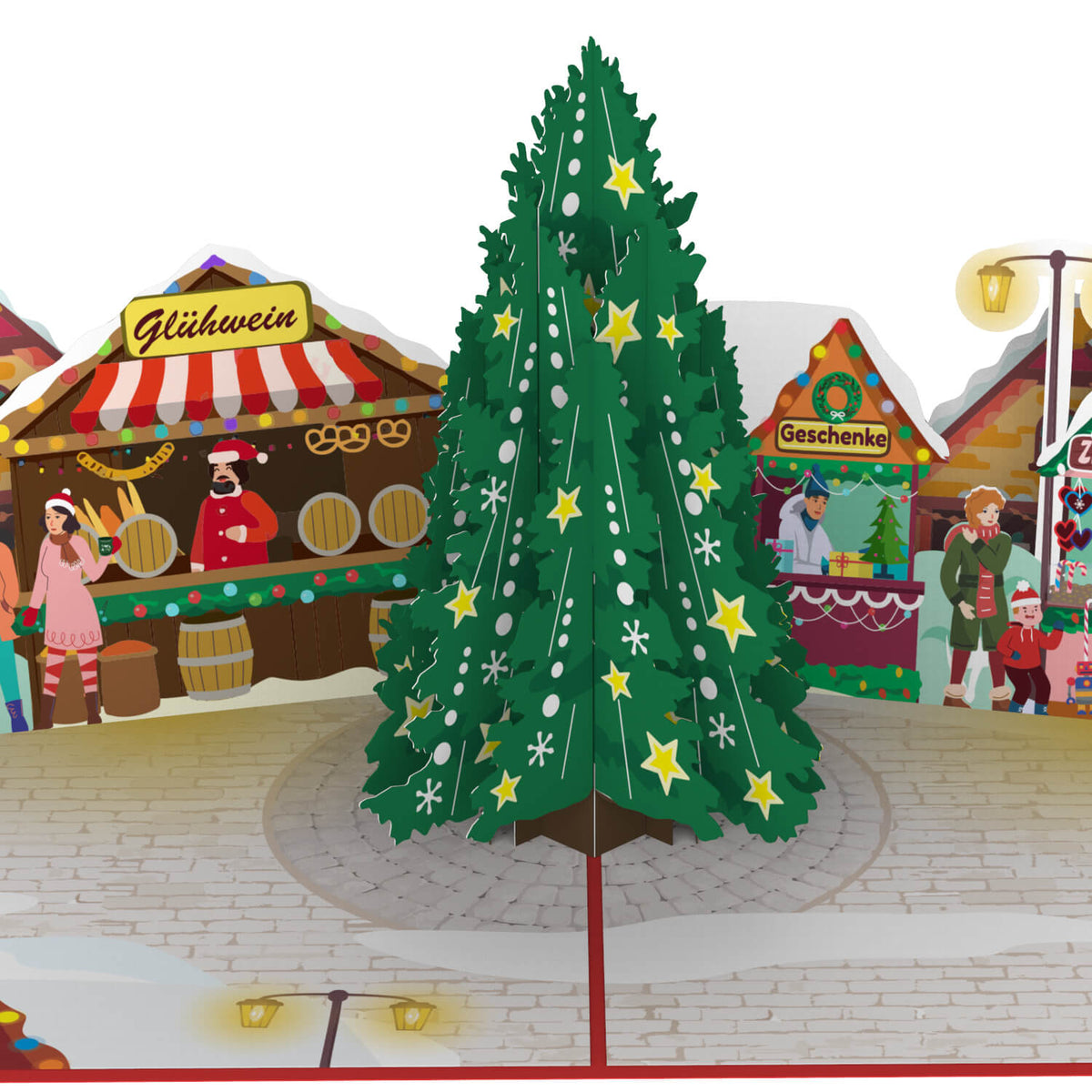 3D Weihnachtskarten Set – 6 Stück Pop-Up Karten Mit Umschlägen, 13x17,5 Cm, Glitzerdetails