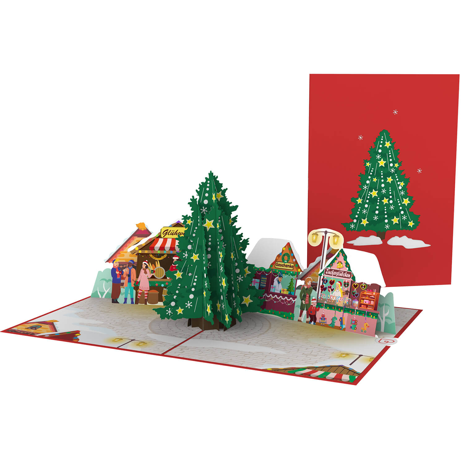 Weihnachtsmarkt Pop-Up Karte