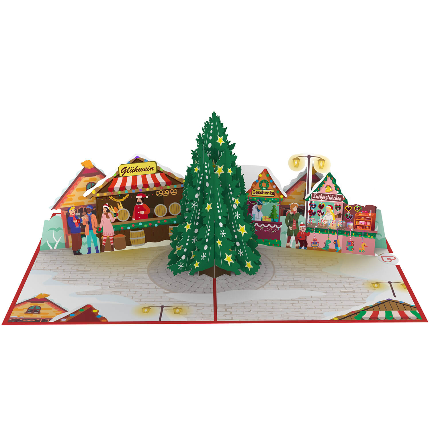 Weihnachtsmarkt Pop-Up Karte